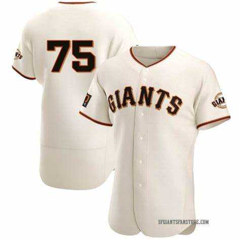 Men%27s San Francisco Giants #75 Camilo Doval Cream Flex Base Stitched Jersey Dzhi